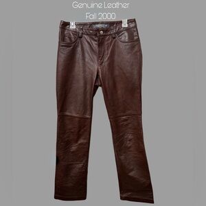 GAP “Fall 2000” Genuine Leather Women's Brown Straight Leg Pants
